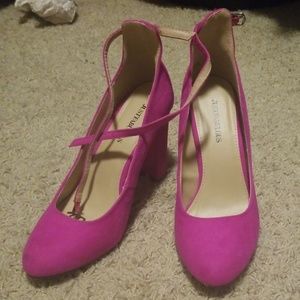 ***justfab hot pink pumps